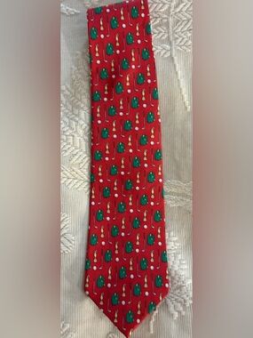 Capital Ties Masters Golf Theme Silk Tie Coral Jacket Trophy Club Golf Ball